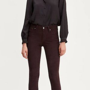 Levi's 721 High Rise Corduroy Pants Dark Purple 25